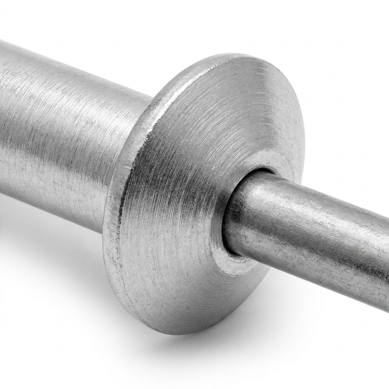 GM Ford Chrysler Window Regulator Rivet Long 1/4 inch | Aluminum Steel Mandrel — Macro Detail