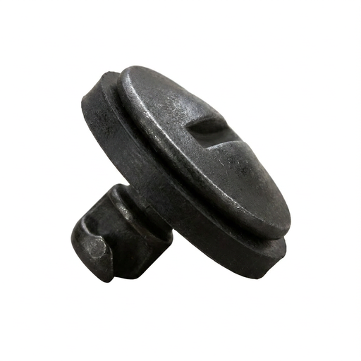 Audi cowl retainer 21886 — hero view showing slotted drive dome, gasket ring and locking tab