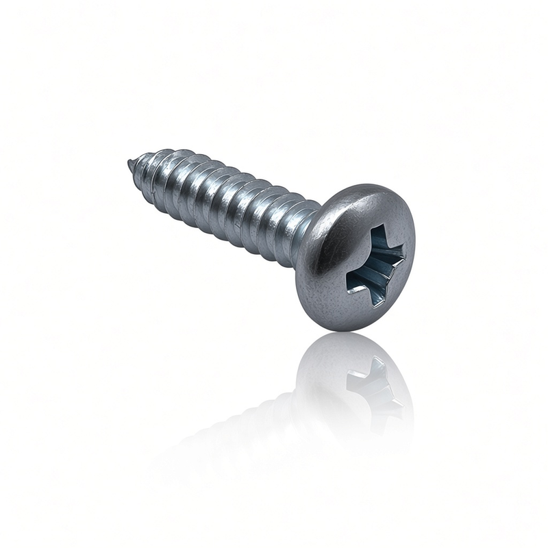 Universal #14 x 1 inch Phillips Pan Head Tap Screw - Three-Quarter View