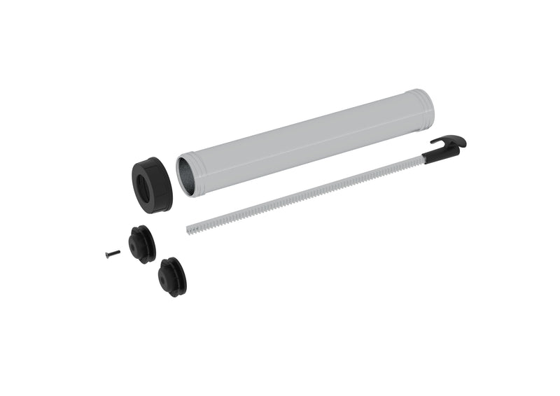 Meritool 6510-600A 600 ml aluminum sausage conversion kit with barrel, push rack and fittings