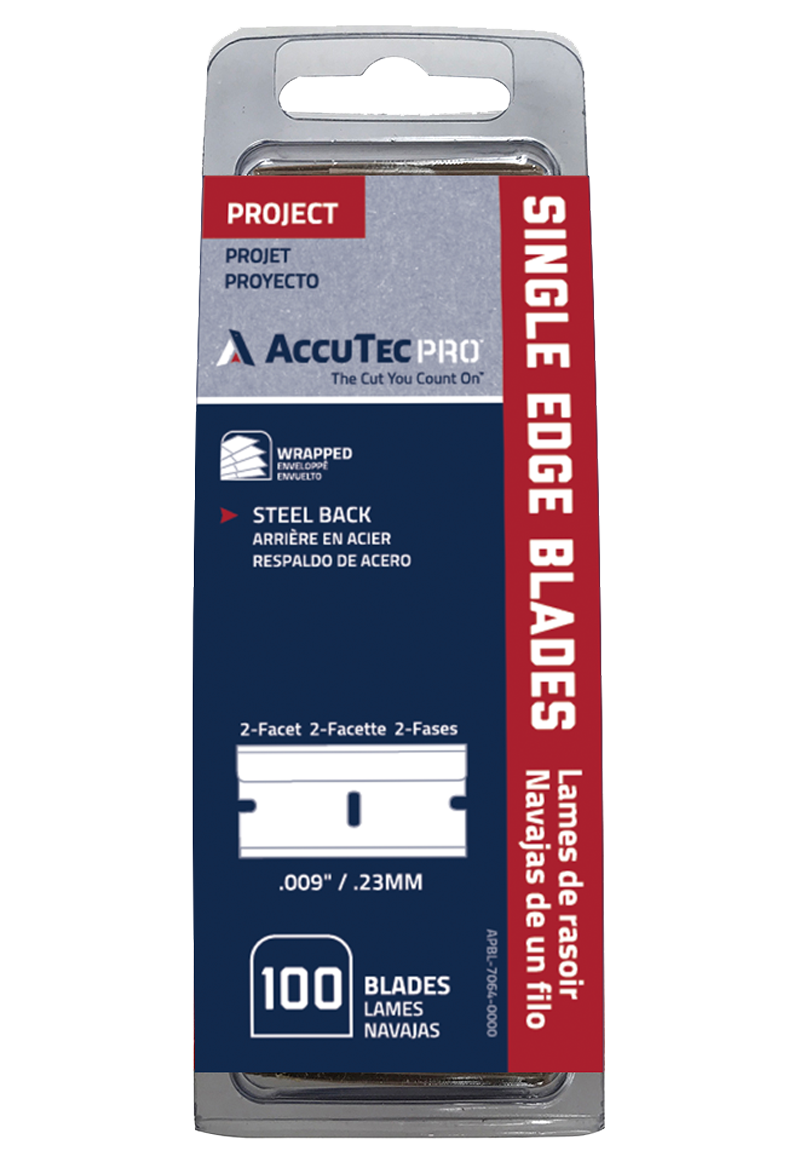 AMSRAPBL70640000 - AccuTec Pro Steel Back Single Edge Razor Blades - 100 pkg.