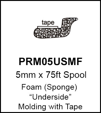Precision Universal 5mm Foam Underside Glass Molding w/ Tape | 75ft Roll | PRM05USMF