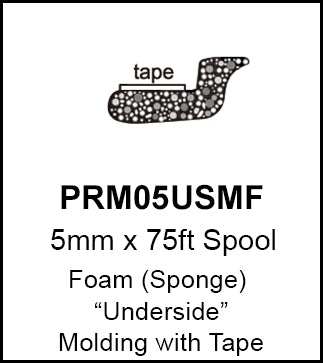 PRM05USMF - 5MM Foam (Sponge) Underside Molding w/Tape -75'