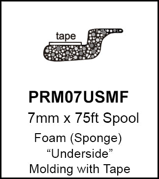 Precision Universal 7mm Foam Underside Glass Molding w/ Tape | 75ft Roll | PRM07USMF