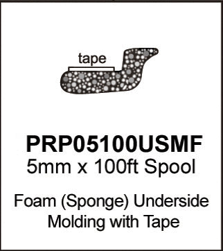Precision Universal 5mm Foam Underside Glass Molding w/ Tape | 100ft Roll | PRP05100USMF