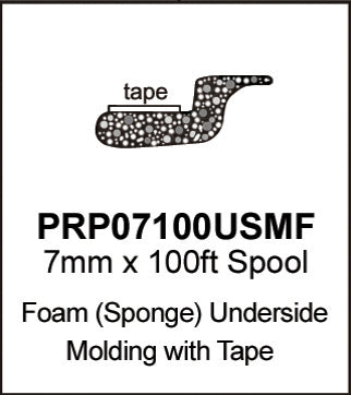 Precision Universal 7mm Foam Underside Glass Molding w/ Tape | 100ft Roll | PRP07100USMF