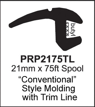 Precision Universal 21mm Conventional Glass Molding w/ Trim Line | 75ft Roll | PRP2175TL