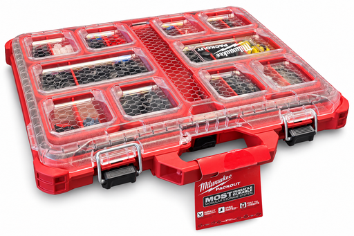 Milwaukee PACKOUT Top 20 clip kit — closed angle view