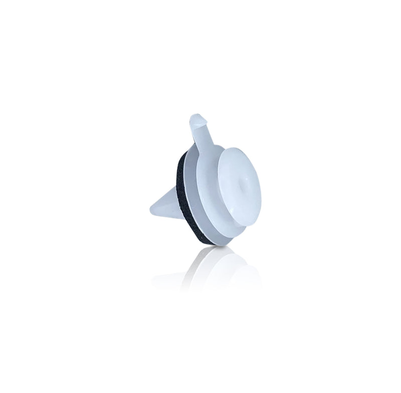 Land Rover Windshield Glass Side Moulding Retainer with Sealer | Triple-Head, White — Product Photo