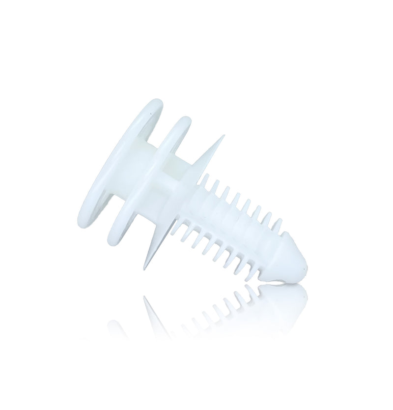 GM Windshield Garnish Interior Trim Retainer | White Triple Head — Product Photo