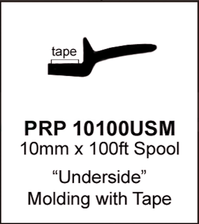 Precision Universal 10mm Underside Glass Molding w/ Tape | 100ft Roll | PRP10100USM
