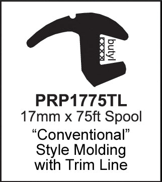 PRP1775TL - 17mm Conventional Style Molding w/ Trim Line - 75'